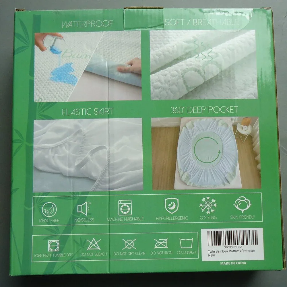 NWOT. GOONIK twin bamboo waterproof mattress protector.